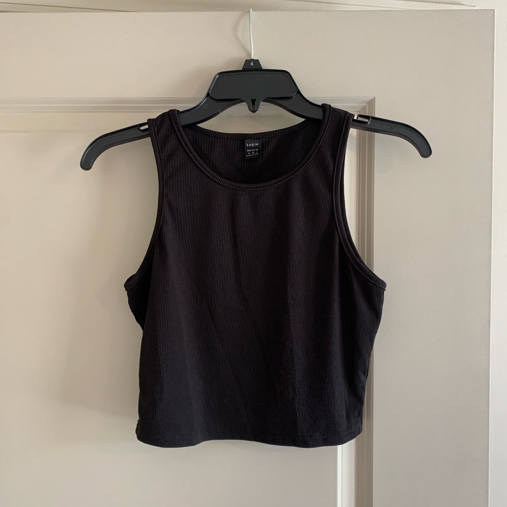 Black Ribbed Tank Top